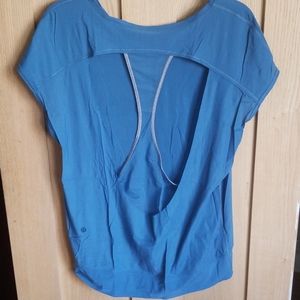 lululemon short sleeved top with open back